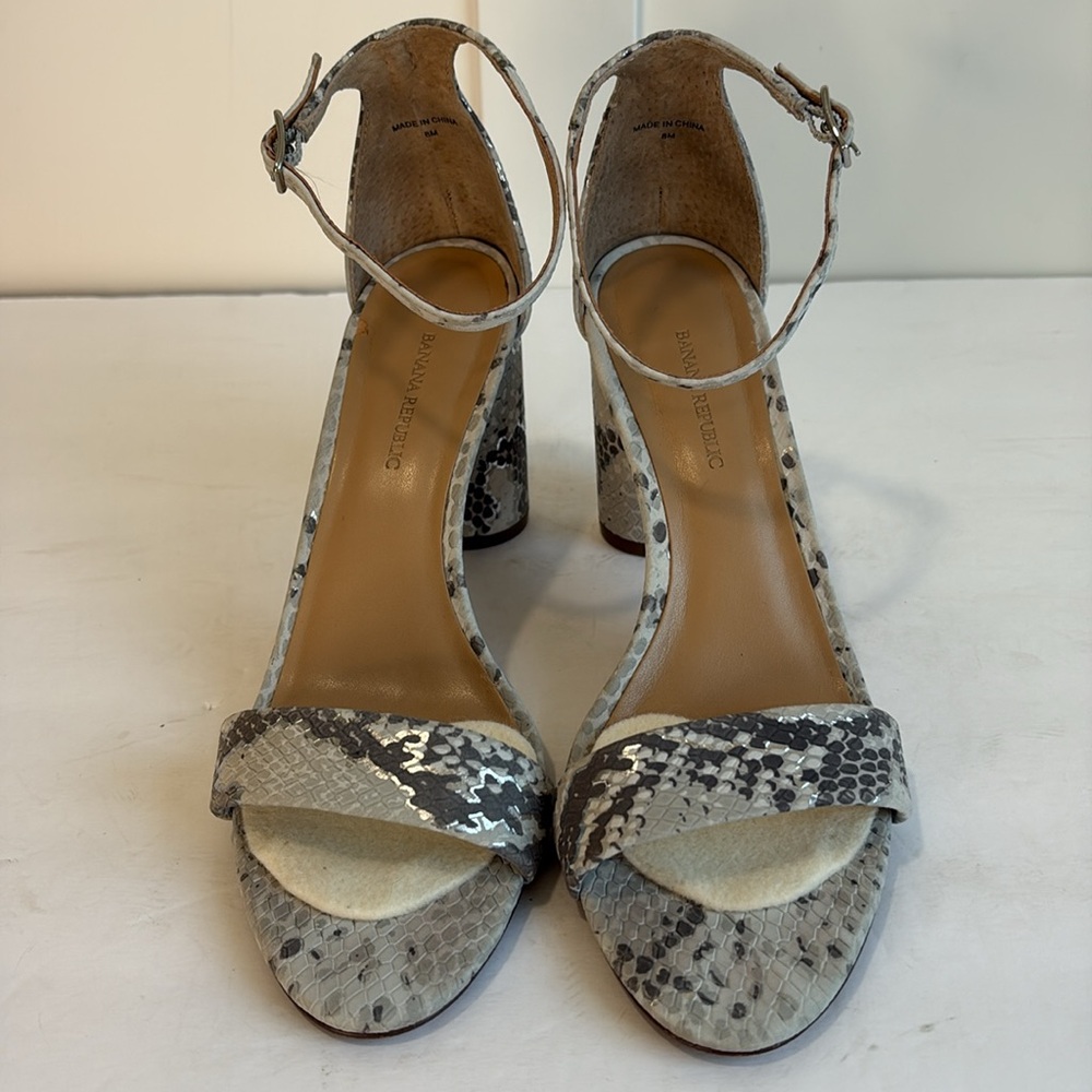 Banana Republic Silver And Grey Python Print Leat… - image 8